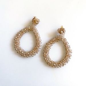 Beaded Crystal Teardrop Handmade Earrings